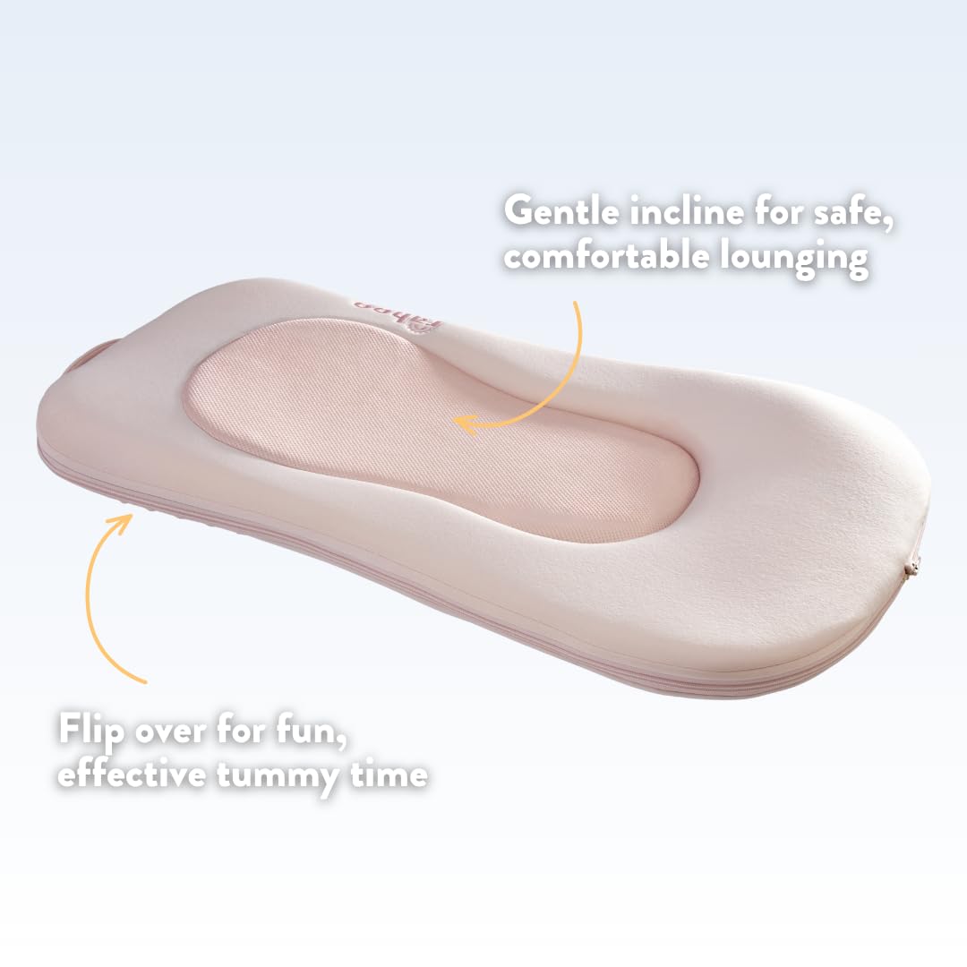 Rahoo Baby Pediatric Therapist-Designed 3-in-1 Infant Lounger; Feeding, Comfort, & Tummy Time (Petal Pink)