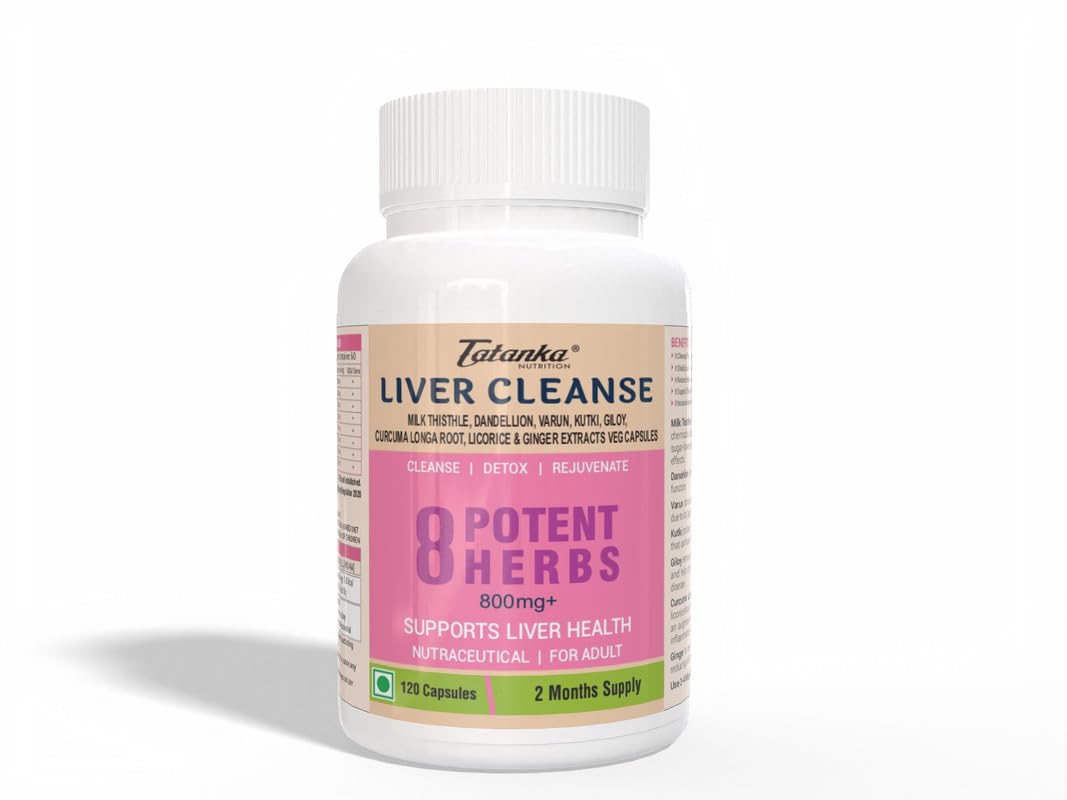 Liver Cleanse Has 8 Potent Herbs Like Milk Thisle Dandellion Varun Kutki Giloy Curcumalonga Licorice Ginger To Support Liver Detox Cleanse 120 Veg Capsules-image-27