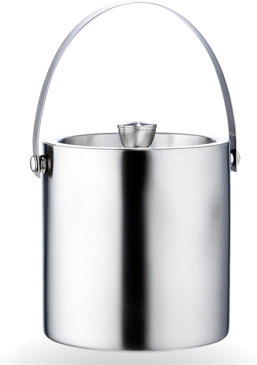 Cubitera Botella Vino Cubo de Hielo de Acero Inoxidable, Recipiente para Bebidas con Doble Aislamiento, contenedor de Hielo de 2 l, Enfriador de champán, Vino y Cerveza, 15,5 x 17 cm