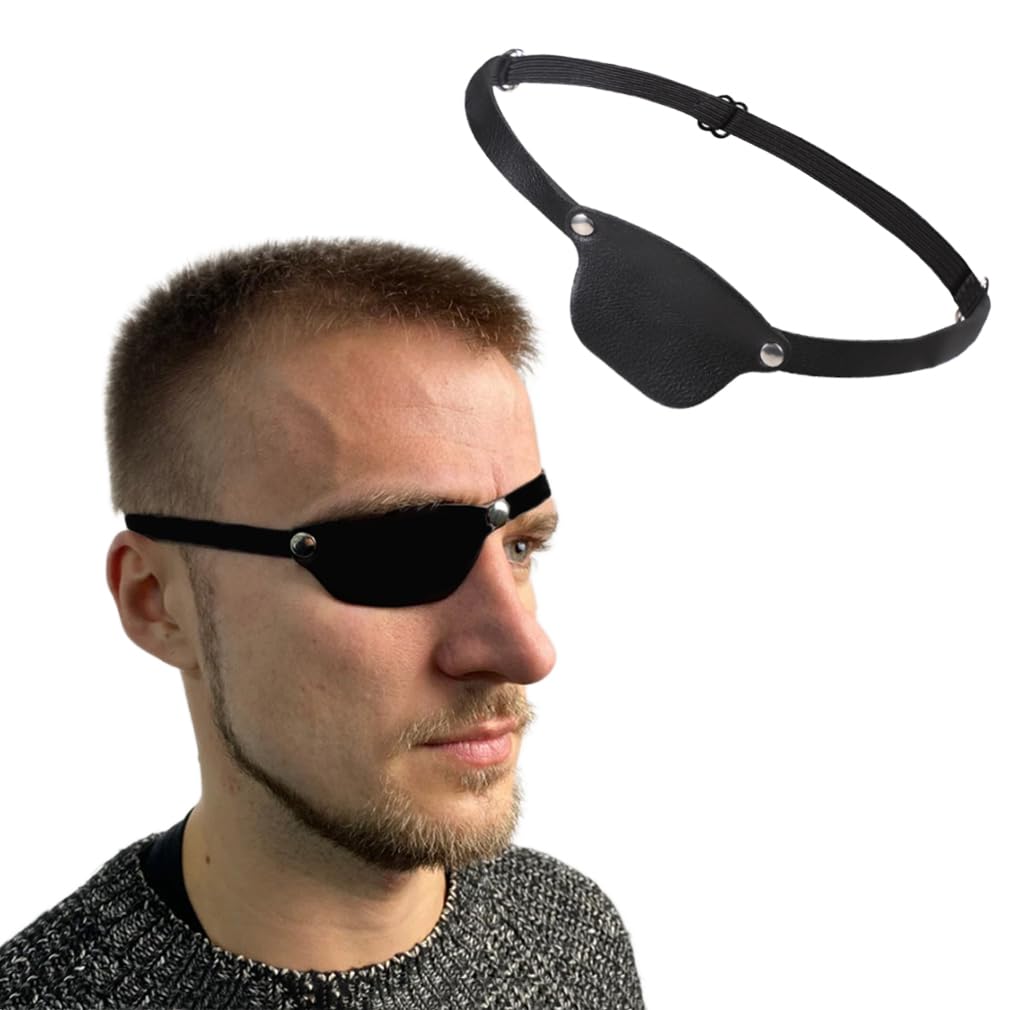 Amazon.com: HKSICHENGKEJI Pirate Eye Patch Black Leather Eye Patch