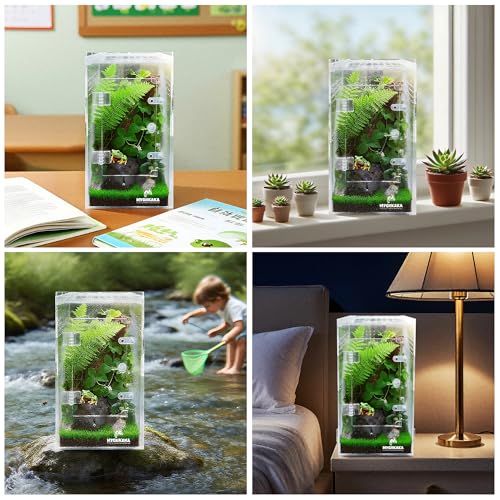Image of MYGIIKAKA Jumping Spider Enclosure Accessories, Tarantula Spider Box, Bug Cage, Praying Mantis Habitat Enclosure, Snail Insect Terrarium, Caterpillar Habitat (6x6x12 inch)