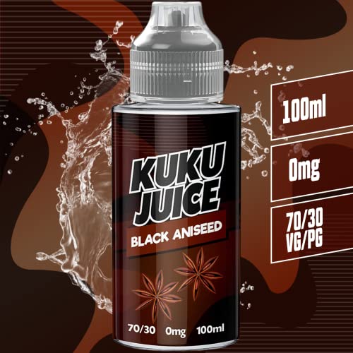 Four-100ml-Black-Aniseed-70VG30PG-Vape-ELiquid-Vaping-No-Nicotine-0mg-120ml-Bottle-Short-Fill-Kuku-Juice-E-Liquid