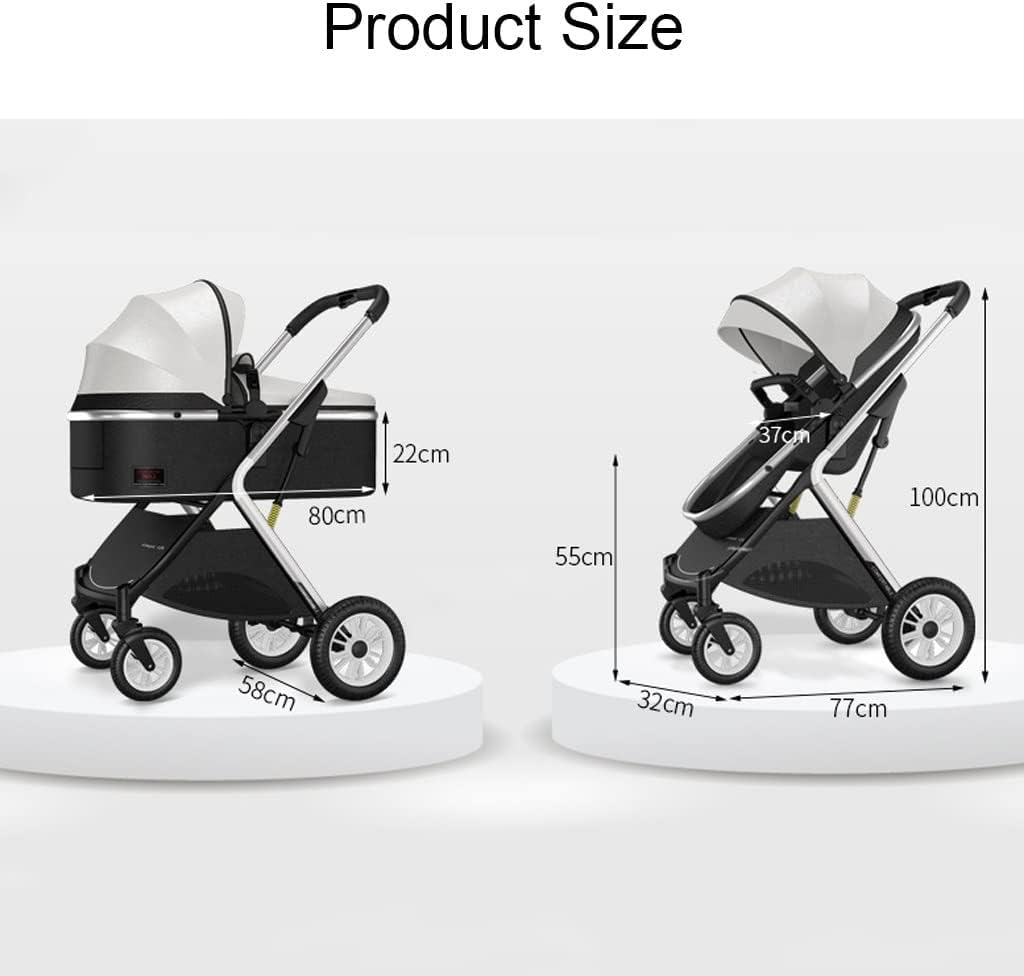 Rieort Poussette Double Portable en Alliage d'aluminium, Poussette Pliable à Une Main pour bébé, Poussette Tandem à Ressort Absorbant Les Chocs