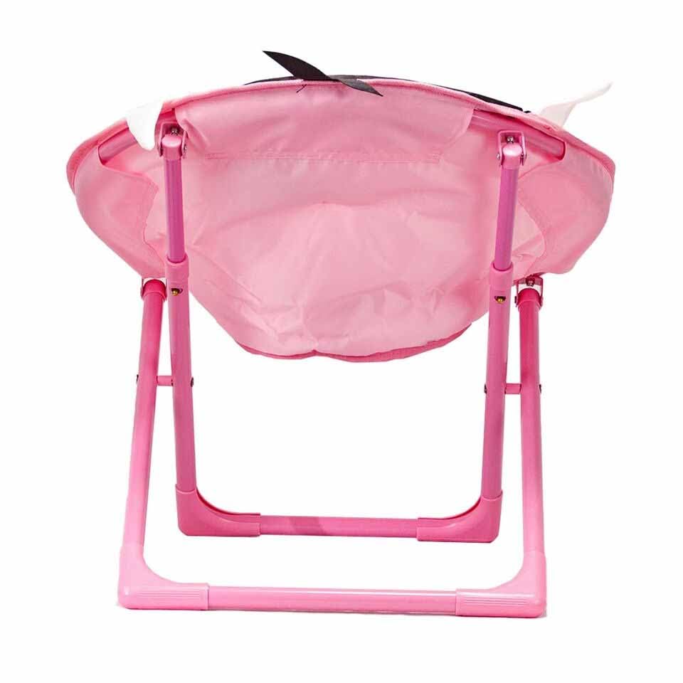 SKOFRI Kids Folding Chair (Pink) | Sturdy Metal | Ideal for Picnics | Study Chair | Lightweight | Ultra-Soft Cushion | Long-Lasting Shape | Foldable Chair for Baby Boy and Girl Cow Design 4