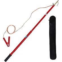 High Voltage Discharge Rod - Portable Grounding Discharge Pole with Insulated Telescopic Rod for Safe Discharge of Capacitors, Transformers & Cables 10 kV, 1m/39.4in/3.3ft, 2 Sections