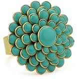 Zariin "The Daisy Flower" Turquoise Adjustable Ring