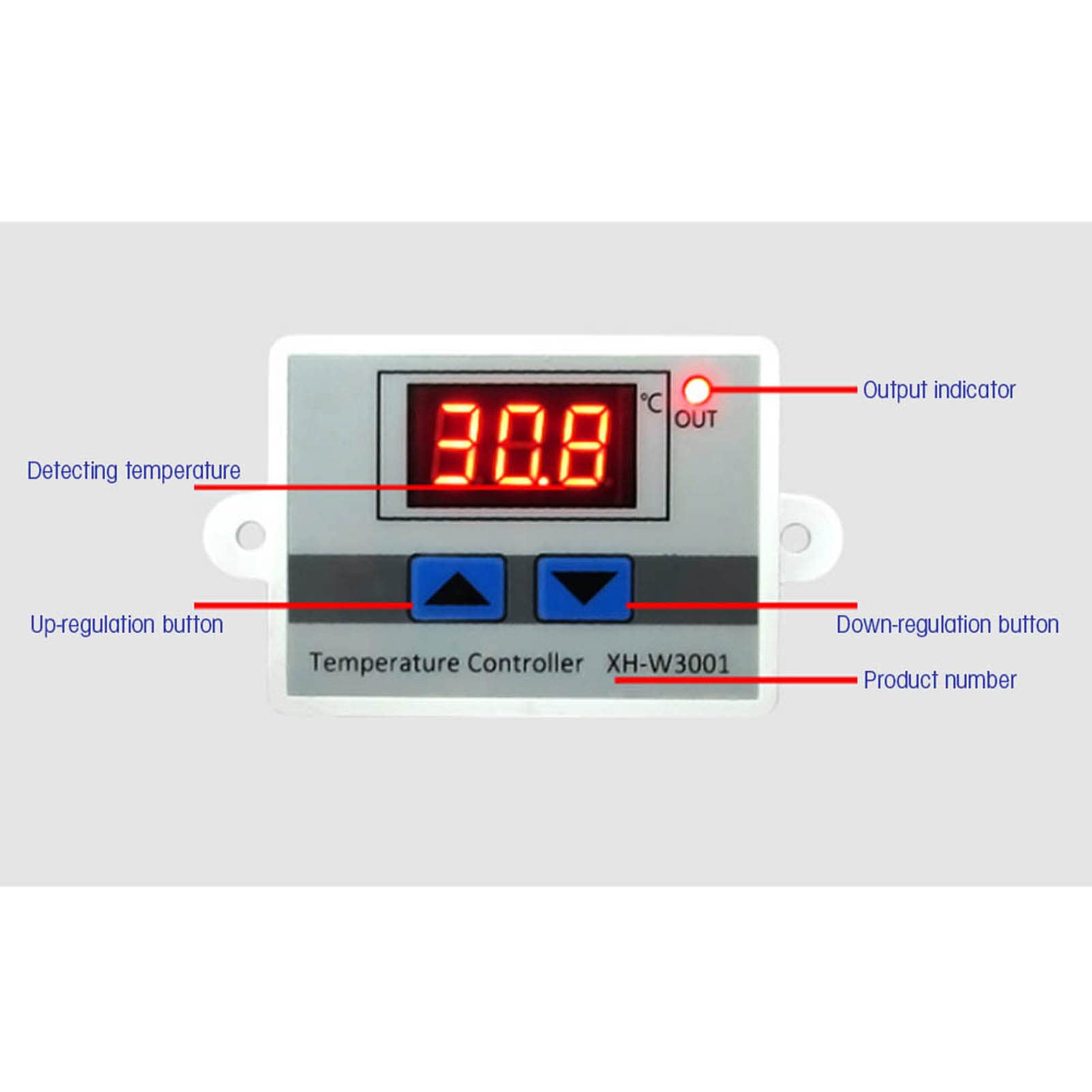 Digital Thermostat, XH W3001 Digital Thermostat Switch Sous Vide Controller Range Minus 50℃ to 110℃, Temperature Controllers (110-220V/1500W) 2