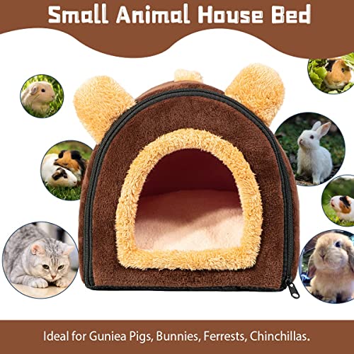 Pantula Warm Guinea Pig Bed House in Winter, Cave Cozy Hamster Rabbit Bed with Removable Pad - Image 2