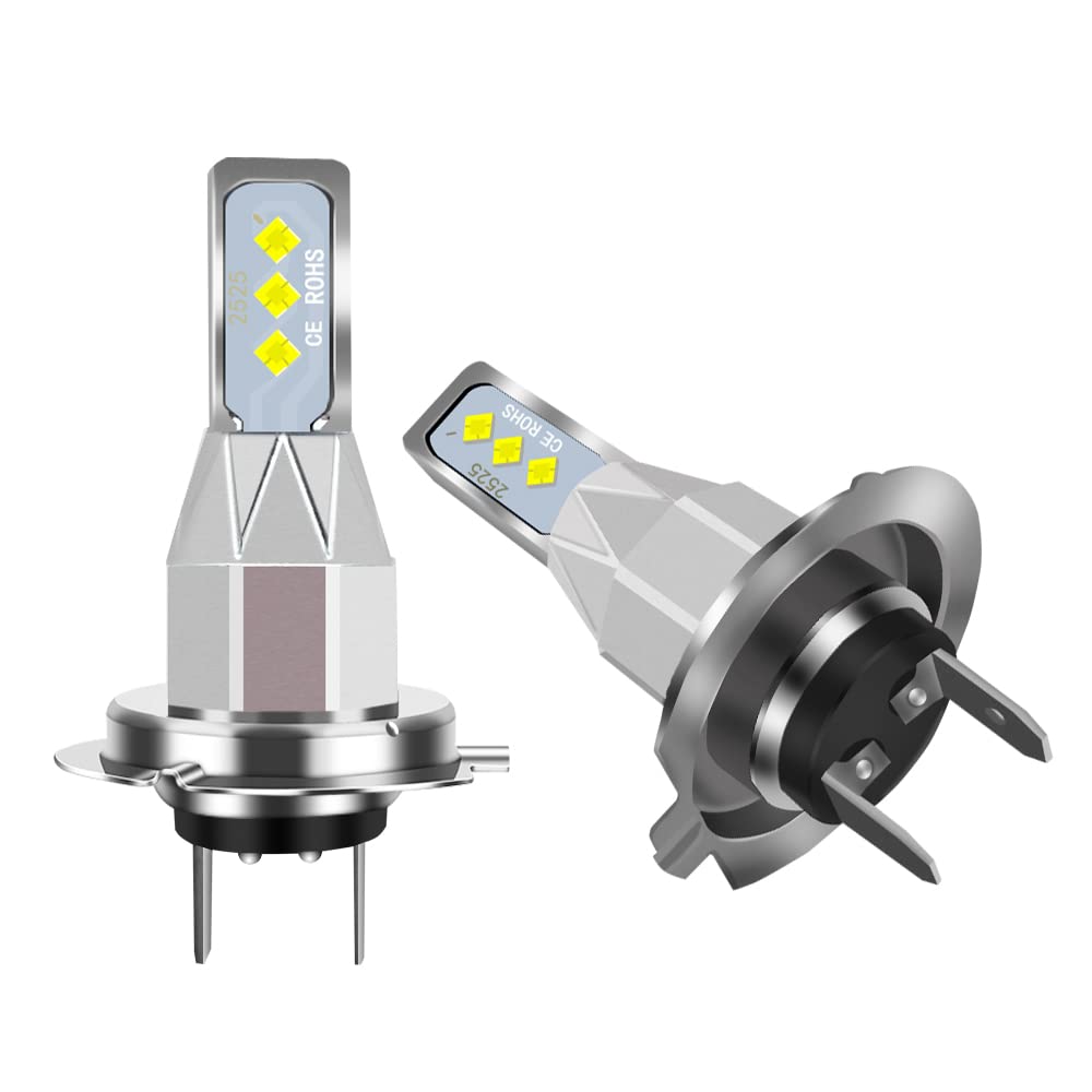 HOCOLO L2 H7 8000K LED Fog Light Bulbs Set, 6000LM 6-2525-SMD Ceramic Lamp Beads, Plug and Play Fog Lamps Replace Bulb for Cars Vehicle ATV/UTV OFF ROAD LIGHT