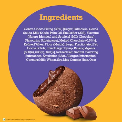 Image of Cadbury Chocobakes Chocfilled Chocolate Cookies,57.5 Gm ( Pack Of 10)