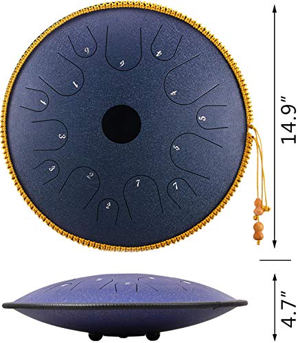 Tambor de lengua de acero 14 notas 14 pulgadas color azul marino miniatura 2