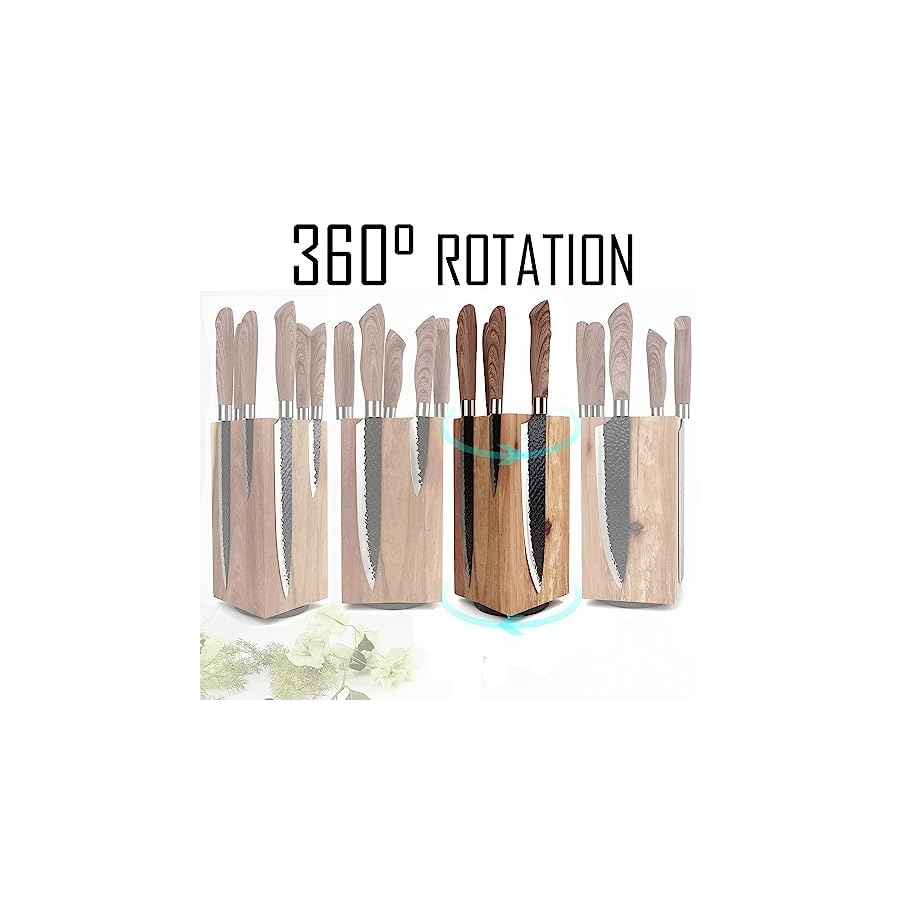 Knife-Block-With-Strong-Magnets360-Magnetic-Knife-Holder-without-KnivesDisplay-Stand-and-Storage-Rack-without-Knives Azauvc Knife Block With Strong Magnets,360 Magnetic Knife Holder without Knives,Display Stand and Storage Rack without Knives