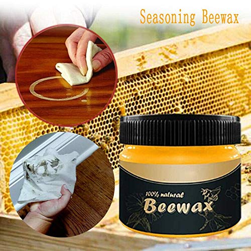 Wood Seasoning Beewax 8.5 oz, Wood Furniture Cleaner and Polish for Wood Doors, Tables, Chairs, Cabinets. Restoring Wood’s Natural Beauty. The Best Wood Wax Cream.
