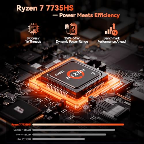 NIMO 2026 Gaming Laptop, 17.3" FHD IPS Large Screen, AMD R7 7735HS (Up to 4.75 GHz, Beat i7-12650H) Computer with 16GB DDR5 RAM 256GB SSD, 180° Vewing, Radeon 680M, Dual Fans, for Business, College - Image 3