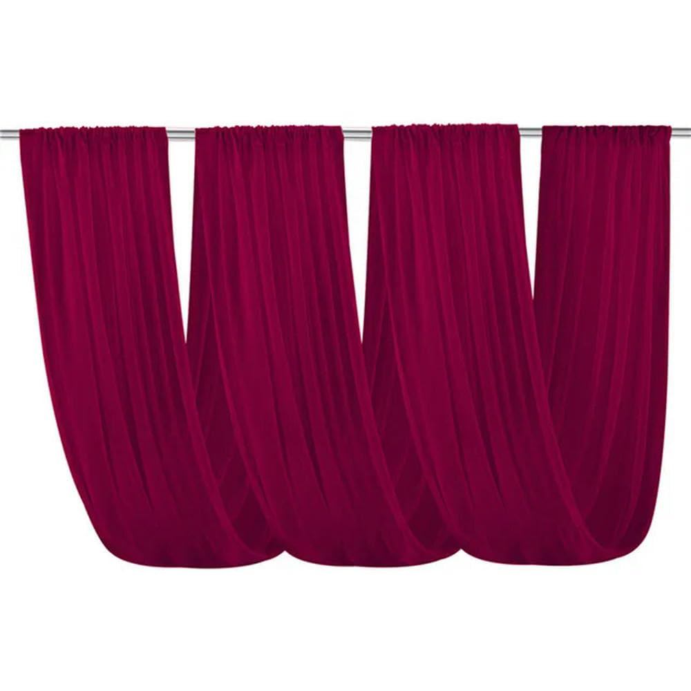 PLQWMR Wedding Ceiling Drapes, White Chiffon Drapes for Wedding Decor, Party Decorations, Stage Curtains, and Ceremony Backdrops