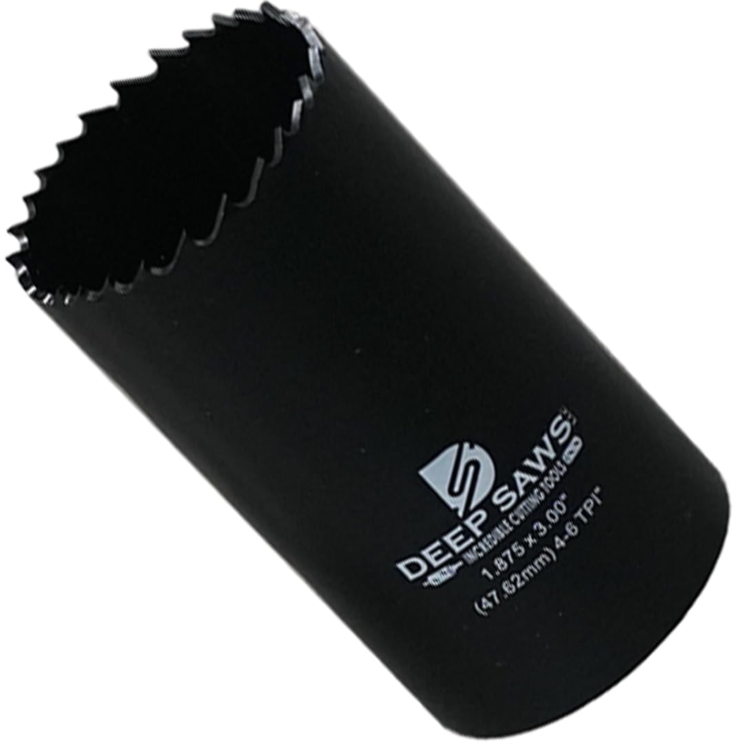 Deep Saws 3" Deep 4-6 TPI Hole Saw for Steel, Stainless Steel, Aluminum, Wood, Plastic, Fabrication, and Construction (2")