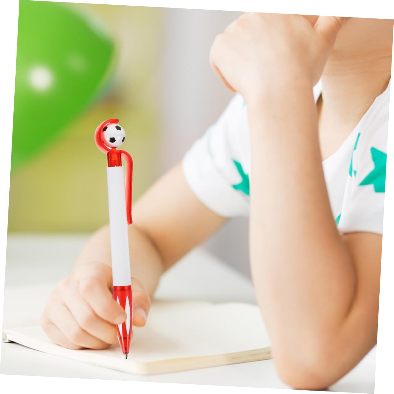 VILLCASE Lot De 5 Stylos À Bille Motif Football Lot De 10 Pour Étudiants Papeterie Bureau École Garçons Et Filles Poignée Antidérapante