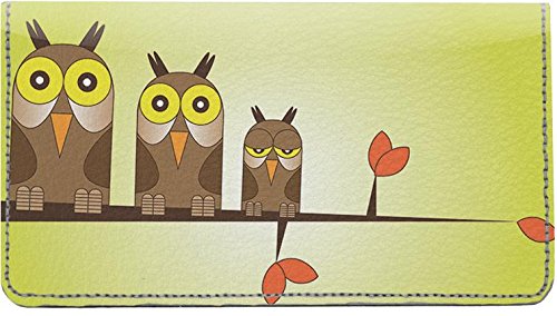 123 Cheap Checks Owl Family Designer Checkbook Cover, with Credit Card Slots and Pen Loop