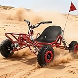 DREXO Gas Powered Go Kart, 1700W Go Kart for Adults & Kids with Premium Steel Tubular Frame, 2 Stroke Off-Road Kart with 6'' Off-Road Tires Featuring Hydraulic/Rear Disc Brake, 25MPH, 2.5L Tank