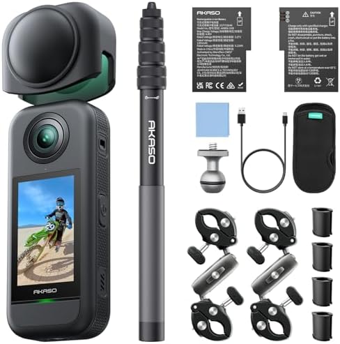 AKASO 360 Weatherproof 360° Action Camera - 5.7K 360 Video with 1...
