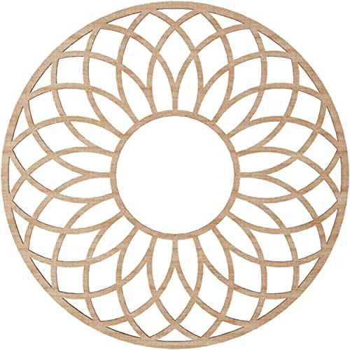 Image of Ekena Millwork 16 inchOD x 5 1 /2 inchID x 1 /4 inchT Cannes Wood Fretwork Pierced Ceiling Medallion, Alder