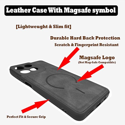 Image of SBMS Back Cover for Motorola G67 power /G57 Power | Ultra Slim Soft Rubberised Hard Case | Oil Feel Soft Leather Back | Mag-Safe Design (Mag-Safe Not Support) | Camera Protection Moto G67 power (Black)