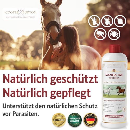 COOPER & BURTON Huile d'arbre à thé de qualité supérieure - Shampoing pour chevaux et poneys - 500 ml - Soin pour crinière, queue et pelage - Shampoing au pH neutre contre les démangeaisons, les – vue 3