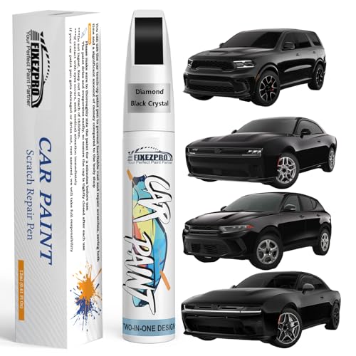 Image of Diamond Black Crystal(PXJ /KXJ) Touch Up Paint for Dodge, Exact Color Match Car Paint Scratch Repair Remover Pen Kit Fix Vehicle Chips and Automotive Nicks Scuff