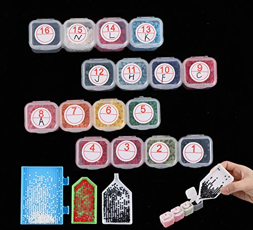 5D Diamond Painting Tools and Accessories Kits with Diamond Painting Roller,DIY Diamond Rhinestone Painting Kits for Adults and Children Embroidery Arts Craft Home Decor,22 Packs - Thumbnail 7
