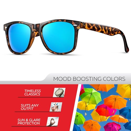 Image of Retro Rewind Polarized Sunglasses for Women Men - UV400 Classic Square Vintage Shades Trendy Unisex Sun Glasses