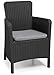 Keter - Sillón de jardín exterior Trenton con cojín incluido, Color grafito