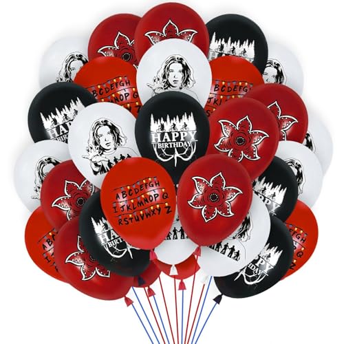 24PCS Stranger Birthday Balloons Birthday Party Decorations 12 in Colour Latex Balloons Stranger Theme Party Latex Balloons for Kids Boys Girls Birthday Party