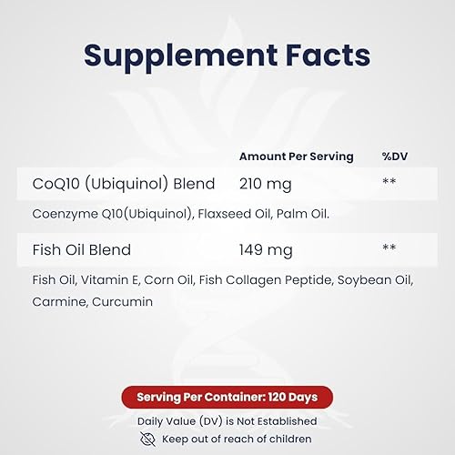 Miniatura 2 de Qunol CoQ10 - Cápsulas blandas de 210 mg, Qunol Ultra CoQ10 210 mg, antioxidante para la salud del corazón y producción de energía, vitaminas y