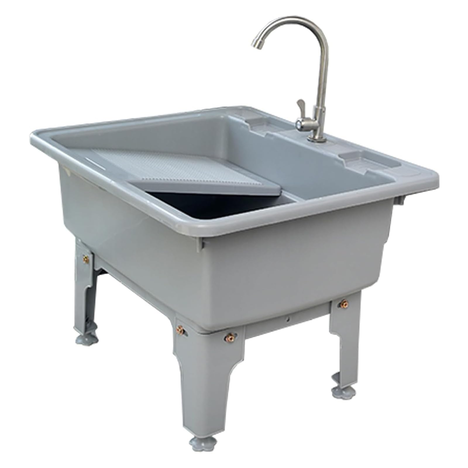 CSXSXAUO Freestanding Utility Sink with Washboard and Drain Kit, for Laundry Room, Garage, Pet Care