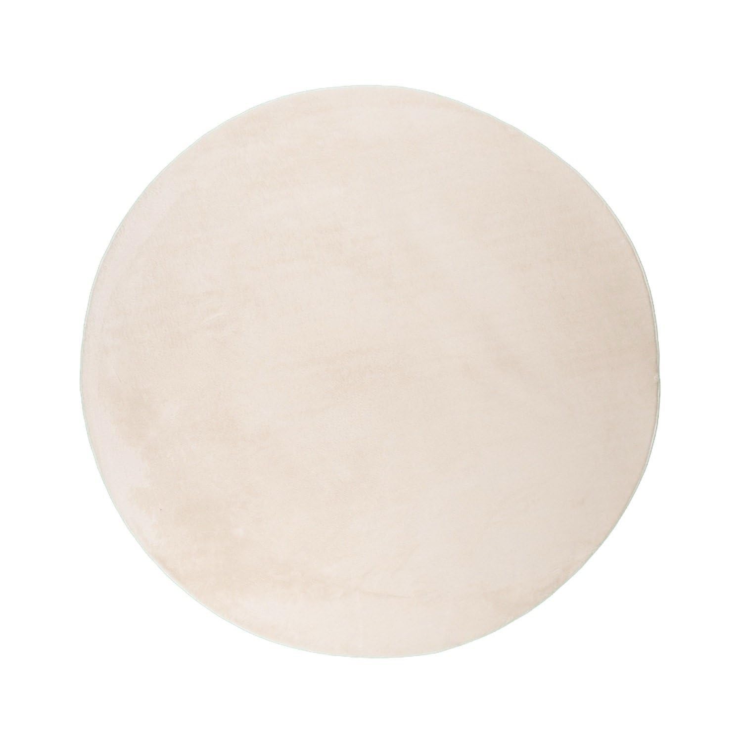 FRAAI | Home & Living Flauschiger Teppich Rund - Cozy Creme - Ø 120 cm
