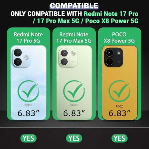 Image of TheGiftKart Crystal Clear Back Cover Case for Mi Redmi Note 17 Pro / 17 Pro Max 5G / Poco X8 Power 5G | 360 Degree Protection | Shock Proof Design | Hard Back Cover Case (PC & TPU, Transparent Bumper)