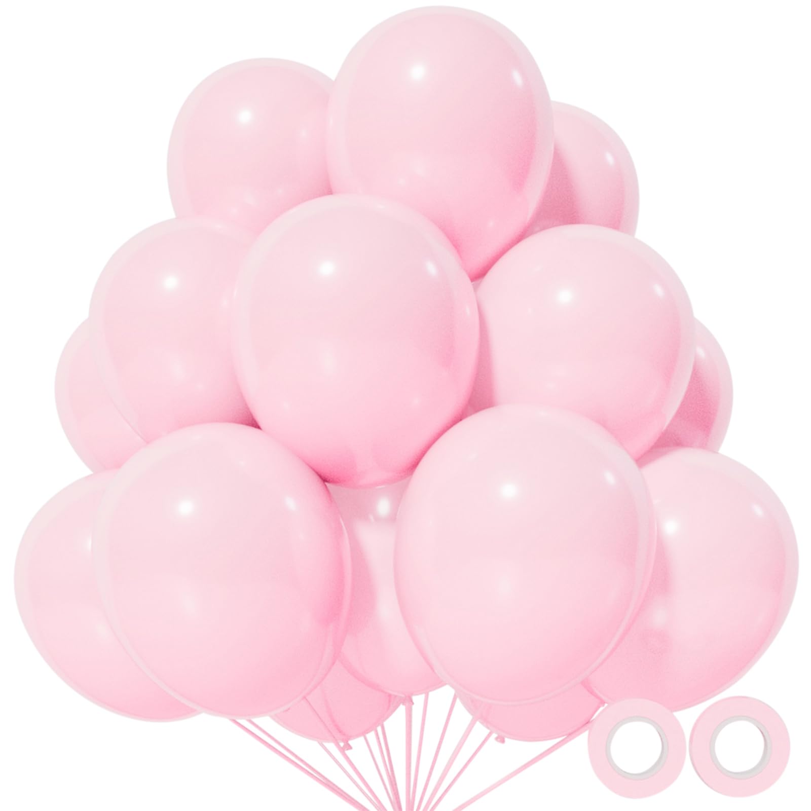 KUULBELA Light Pink Latex Balloons 110 Count | Pastel Pink Party Decor - main product image