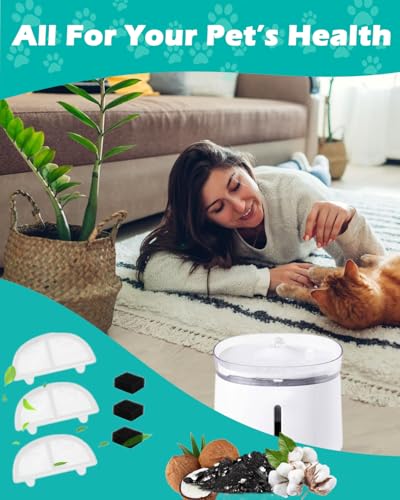 Filtros de reemplazo para fuente de agua de gatos 6 piezas miniatura 7