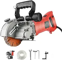 Generic Cortador De Concreto Wall Chaser 110V, Máquina Corte E Ranhuras, Com Lâmina Serra 5X5", Mira Infravermelha Bomba D'Água, Tijolo À Prova Poeira, Profundidade/Largura Máxima 42 Mm