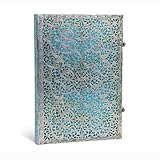 Paperblanks | Maya Blue | Silver Filigree Collection | Hardcover | Grande | Unlined | Clasp Closure | 240 Pg | 120 GSM