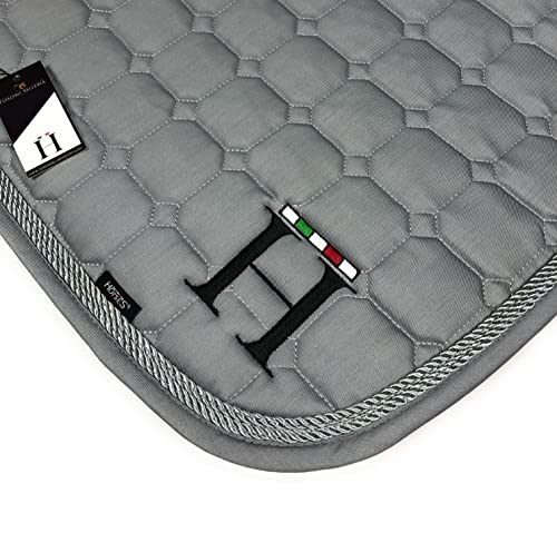 Horses, Zadeldeken voor paarden, ideaal voor lente, 100% katoen, ritssluiting, boord, anti-shock, maat full (grijs) - Afbeelding 7