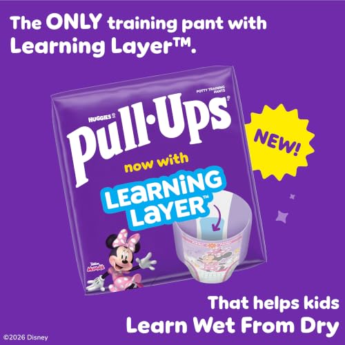 Image of Pull-Ups Girls' Potty Training Pants, Size 3T-4T Training Underwear (32-40 lbs), 66 Count