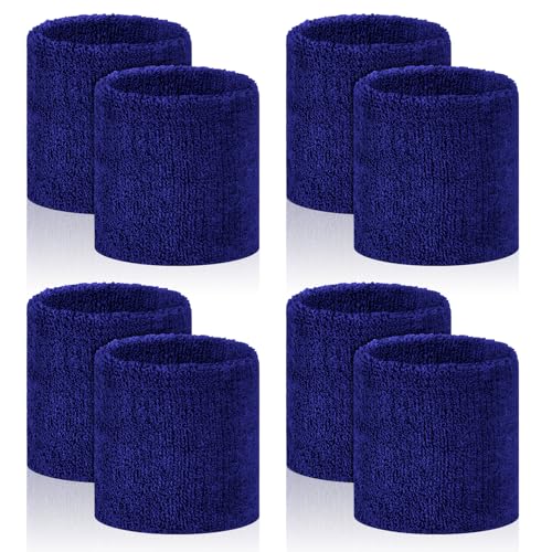 Image of 8 Pack Wrist Sweat Bands for Men Women, Absorbent Sports Wristband