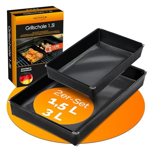 Broszio Durandal Grill Auflaufform Alternative für den Backofen und Grill | Ofenform für nahezu alle Grill und Öfen geeignet (Set 1,5L-3L)