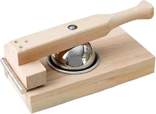Dumpling Manual Dumpling Wrapper Presser Bun Hand Pie Stainless Steel and Wood Construction Nonstick Smooth Groove Suitable for Gift