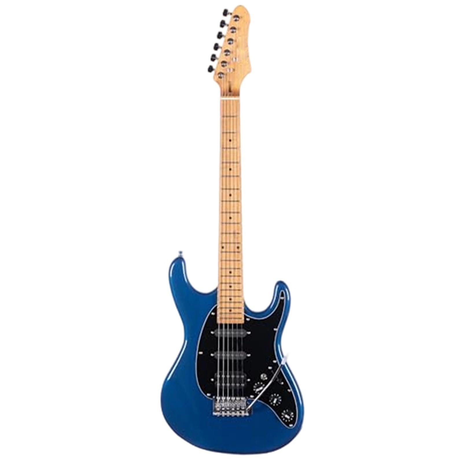 Gitara Elektryczna Początkujący SSH Elektryczna Gitara Z Litego Korpusu Drewna Klonowego Regulowana 7 Strun Profesjonalna Wydajność(Blue)