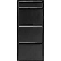 Kare Design scarpiera Caruso 3 plus 1, nero, 3+1 anta basculanti per max. 6 paia, conservazione oggetti, salvaspazio, 115x50x15cm, corridoio, ingresso, stile minimalista, design e praticità