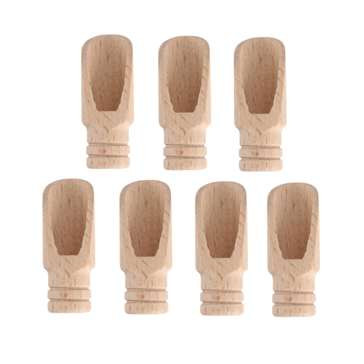 Alipis 7pcs Mini Wooden Scoops for Bath Salts Tea Spices and Salt Shovels for Tea House and Kitchen Use