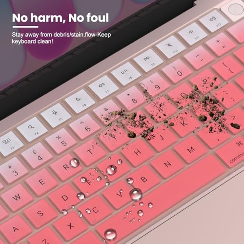 Image of Keyboard Cover Skin Compatible with MacBook Neo 13 inch with A18 Pro chip A3404 Touch ID, 2026 Apple MacBook Neo 13 Keyboard Protector - Gradual Pink