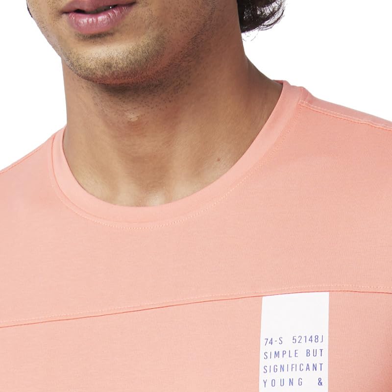 Image of Spykar Men's Slim Fit Round Neck Half Sleeve Solid Casual T-Shirt